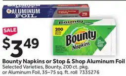 Stop&Shop Bounty Napkins or Stop & Shop Aluminum Foil offer