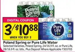 Stop&Shop Poland Spring or Pure Life Water offer