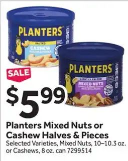 Stop&Shop Planters Mixed Nuts or Cashew Halves & Pieces offer