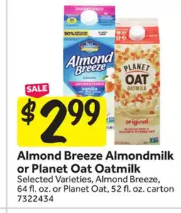 Stop&Shop Almond Breeze Almondmilk or Planet Oat Oatmilk offer