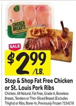 Stop&Shop Stop & Shop Fat Free Chicken or St. Louis Pork Ribs offer