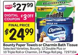 Stop&Shop Bounty Paper Towels or Charmin Bath Tissue offer