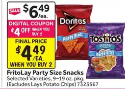 Stop&Shop FritoLay Party Size Snacks offer