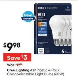 Lowe's Cree Lighting A19 Plastic 4-Pack offer