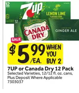 Stop&Shop 7UP or Canada Dry 12 Pack offer