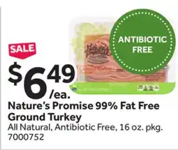 Stop&Shop Nature's Promise 99% Fat Free Ground Turkey offer