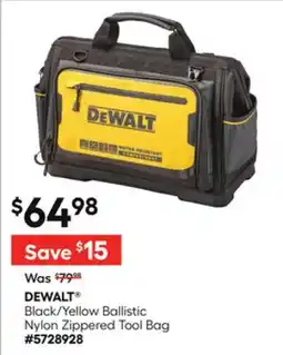 Lowe's Black/Yellow Ballistic Nylon Zippered Tool Bag offer