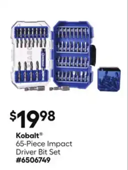 Lowe's 65-Piece Impact Driver Bit Set offer
