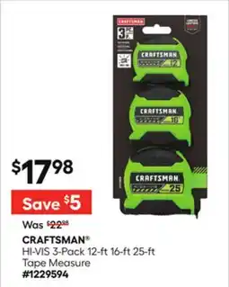 Lowe's HI-VIS 3-Pack 12-ft 16-ft 25-ft Tape Measure offer