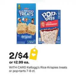 CVS Kellogg's Rice Krispies treats or pop•tarts 7-8 ct offer