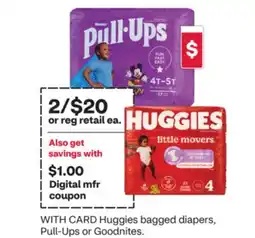 CVS Huggies bagged diapers, Pull-Ups or Goodnites offer