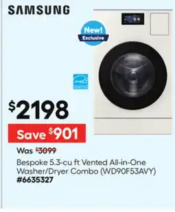 Lowe's Bespoke 5.3-cu ft Vented All-in-One Washer/Dryer Combo offer