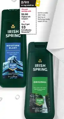 CVS ANY Irish Spring or Softsoap body wash 20 oz offer