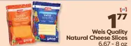 Weis Markets Weis Quality Natural Cheese Slices offer