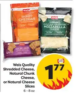 Weis Markets Weis Quality Shredded Cheese, Natural Chunk Cheese, or Natural Cheese Slices offer