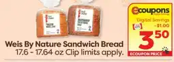 Weis Markets Weis By Nature Sandwich Bread offer
