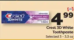 Weis Markets Crest 3D White Toothpaste offer