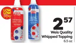 Weis Markets Weis Quality Whipped Topping offer