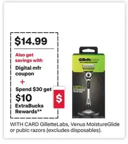 CVS GilletteLabs, Venus MoistureGlide or pubic razors offer