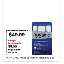 CVS Men's or Women's Rogaine 3 ct offer
