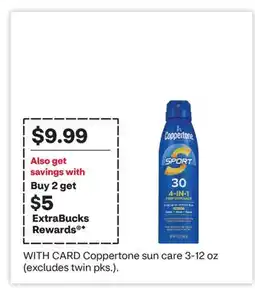 CVS Coppertone sun care 3-12 oz offer