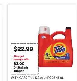 CVS Tide 132 oz or PODS 45 ct offer