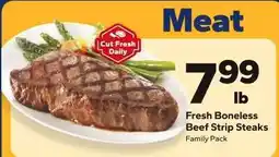 Save a Lot Fresh Boneless Beef Strip Steaks offer