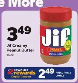 Save a Lot Jif Creamy Peanut Butter offer