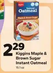 Save a Lot Kiggins Maple & Brown Sugar Instant Oatmeal offer