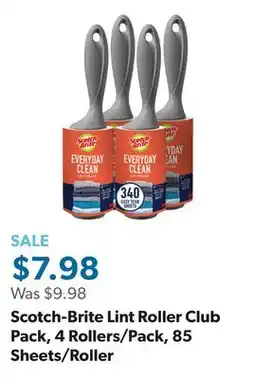 Sam's Club Scotch-Brite Lint Roller Club Pack, 4 Rollers/Pack, 85 Sheets/Roller offer