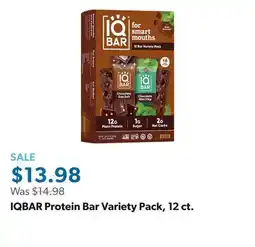 Sam's Club IQBAR Protein Bar Variety Pack, 12 ct offer