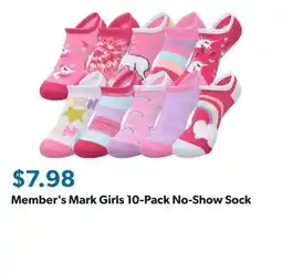 Sam's Club Member's Mark Girls 10-Pack No-Show Sock offer