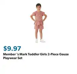 Sam's Club Member 's Mark Toddler Girls 2-Piece Gauze Playwear Set offer