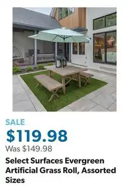 Sam's Club Select Surfaces Evergreen Artificial Grass Roll, Assorted Sizes offer
