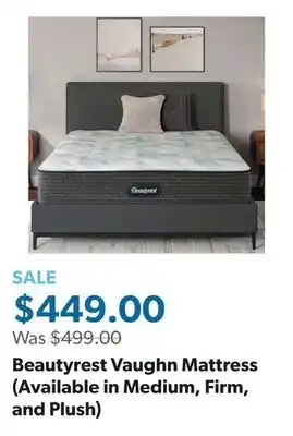 Sam's Club Beautyrest Vaughn Mattress (Available in Medium, Firm, and Plush) offer