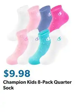 Sam's Club Champion Kids 8-Pack Quarter Sock offer