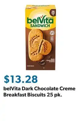 Sam's Club belVita Dark Chocolate Creme Breakfast Biscuits 25 pk offer
