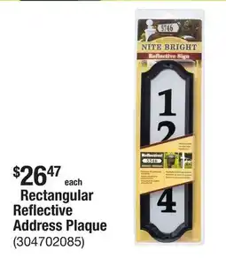 The Home Depot Rectangular Reflective Address Plaque offer