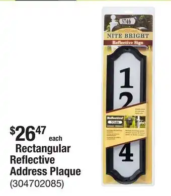 The Home Depot Rectangular Reflective Address Plaque offer