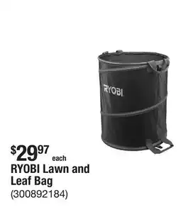 The Home Depot RYOBI Lawn and Leaf Bag offer