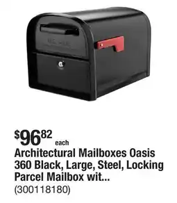 The Home Depot Architectural Mailboxes Oasis 360 Black, Large, Steel, Locking Parcel Mailbox with 2-Access Doors offer