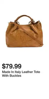 TJ Maxx Made In Italy Leather Tote With Buckles offer