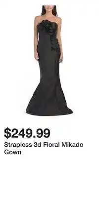 TJ Maxx Strapless 3d Floral Mikado Gown offer