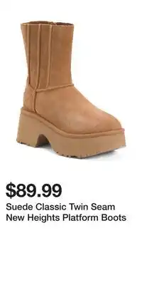 TJ Maxx Suede Classic Twin Seam New Heights Platform Boots offer