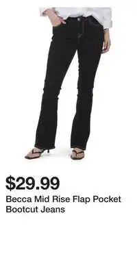 TJ Maxx Becca Mid Rise Flap Pocket Bootcut Jeans offer