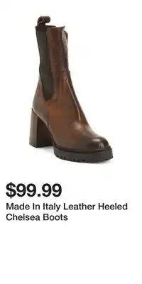 TJ Maxx Made In Italy Leather Heeled Chelsea Boots offer