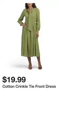 TJ Maxx Cotton Crinkle Tie Front Dress offer