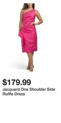 TJ Maxx Jacquard One Shoulder Side Ruffle Dress offer