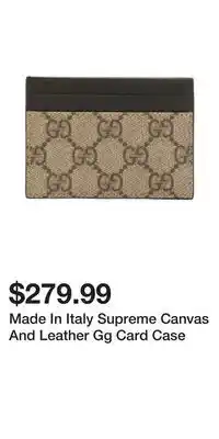 TJ Maxx Made In Italy Supreme Canvas And Leather Gg Card Case offer