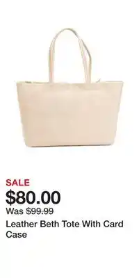 TJ Maxx Leather Beth Tote With Card Case offer
